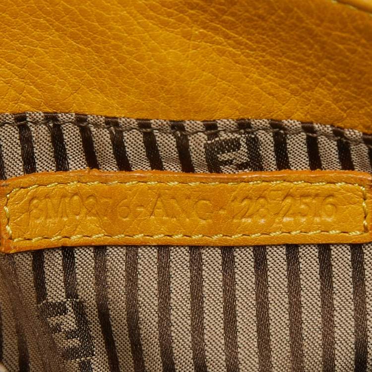 Pre Owned Fendi Yellow Leather Fendista Pochette Crossbody Bag
