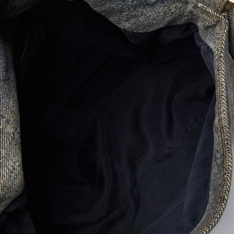 Pre Owned Fendi Blue/Beige Suede Mama Forever Shoulder Bag