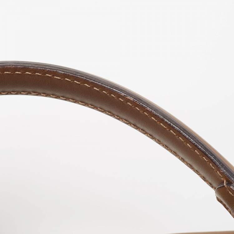 Pre Owned Fendi Brown Leather Medium Peekaboo Top Handle Bag