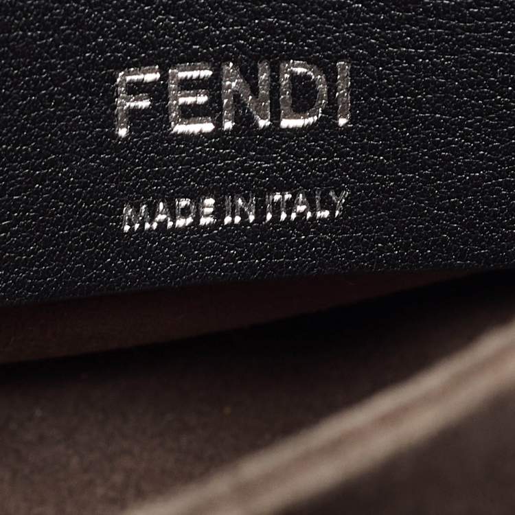 Pre Owned Fendi Multicolor Python and Leather Mini Kan I Shoulder Bag