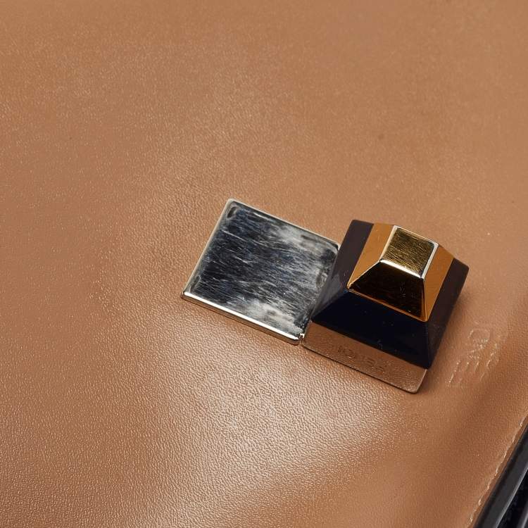 Pre Owned Fendi Multicolor Python and Leather Mini Kan I Shoulder Bag