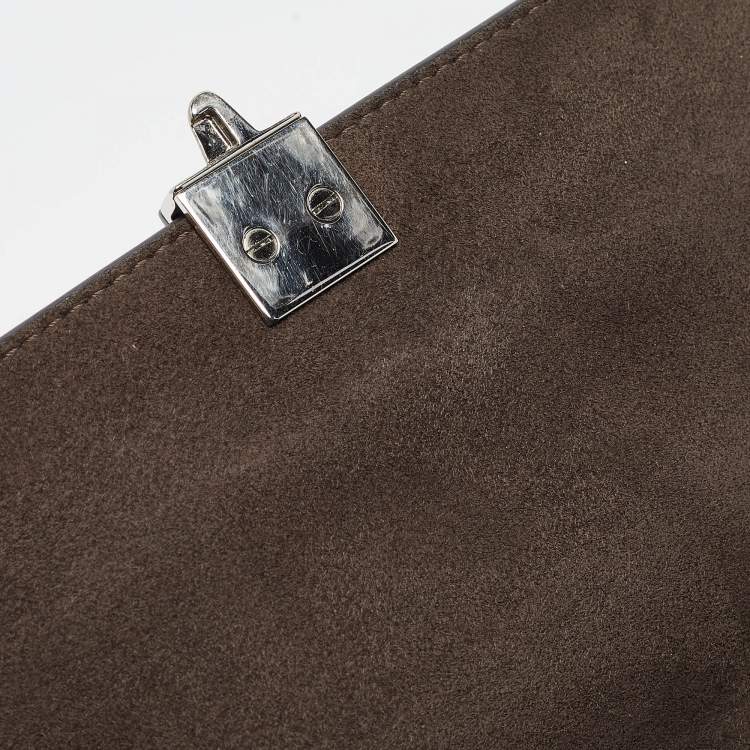 Pre Owned Fendi Multicolor Python and Leather Mini Kan I Shoulder Bag