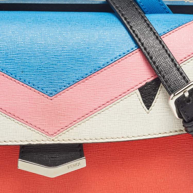 Pre Owned Fendi Multicolor Leather Mini Monster Demi Jour Shoulder Bag