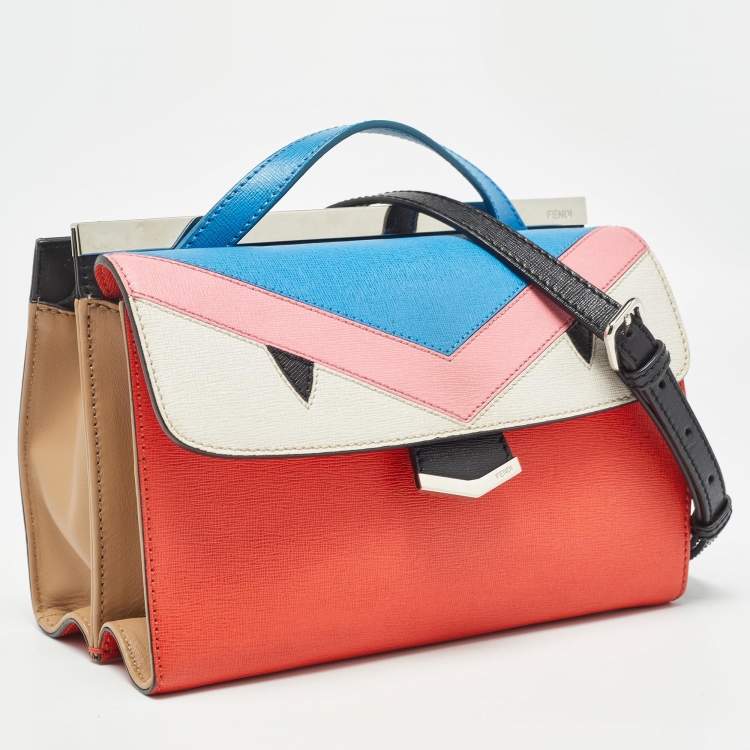 Pre Owned Fendi Multicolor Leather Mini Monster Demi Jour Shoulder Bag