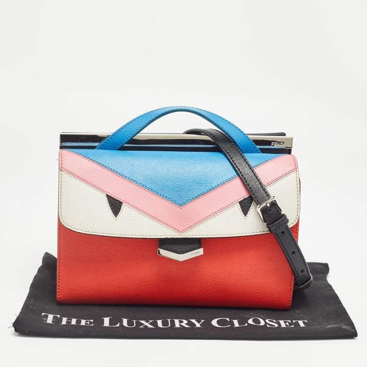 Pre Owned Fendi Multicolor Leather Mini Monster Demi Jour Shoulder Bag