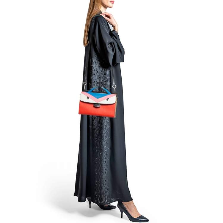Pre Owned Fendi Multicolor Leather Mini Monster Demi Jour Shoulder Bag