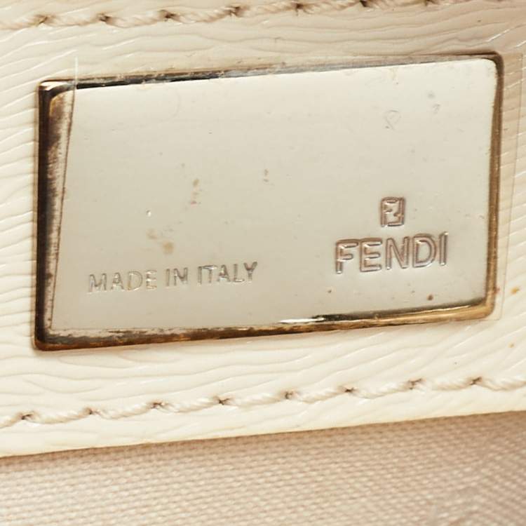 Pre Owned Fendi Ombre Yellow Zucchino Fabric and Leather Small Forever Bauletto Bag