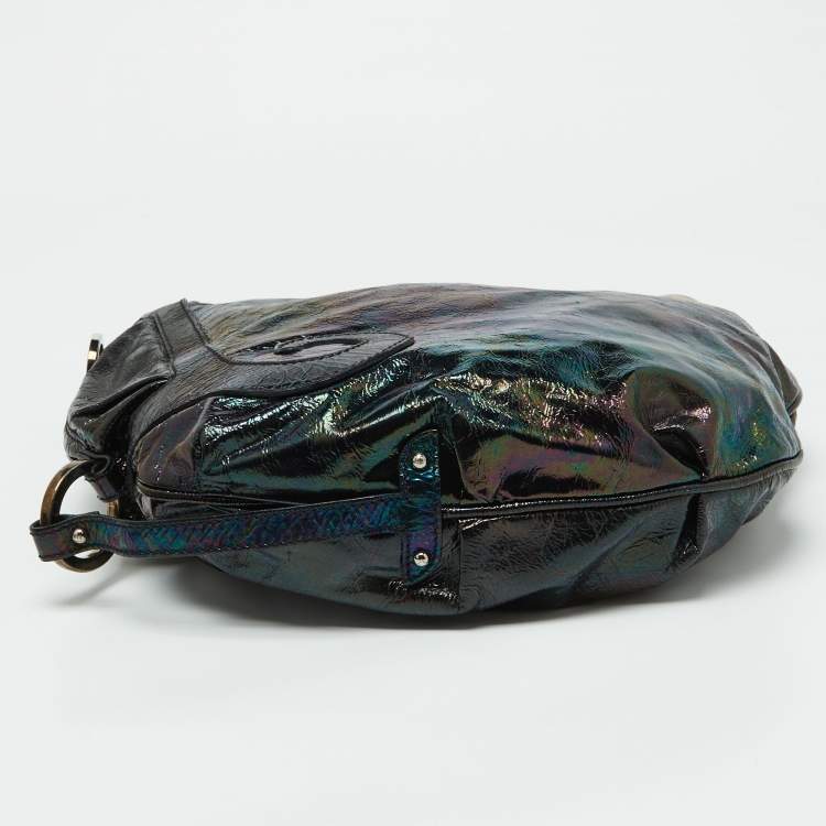 Pre Owned Fendi Multicolor Iridescent Leather Biga Hobo