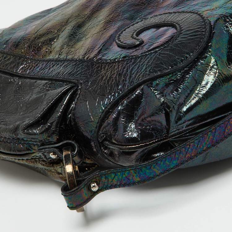 Pre Owned Fendi Multicolor Iridescent Leather Biga Hobo