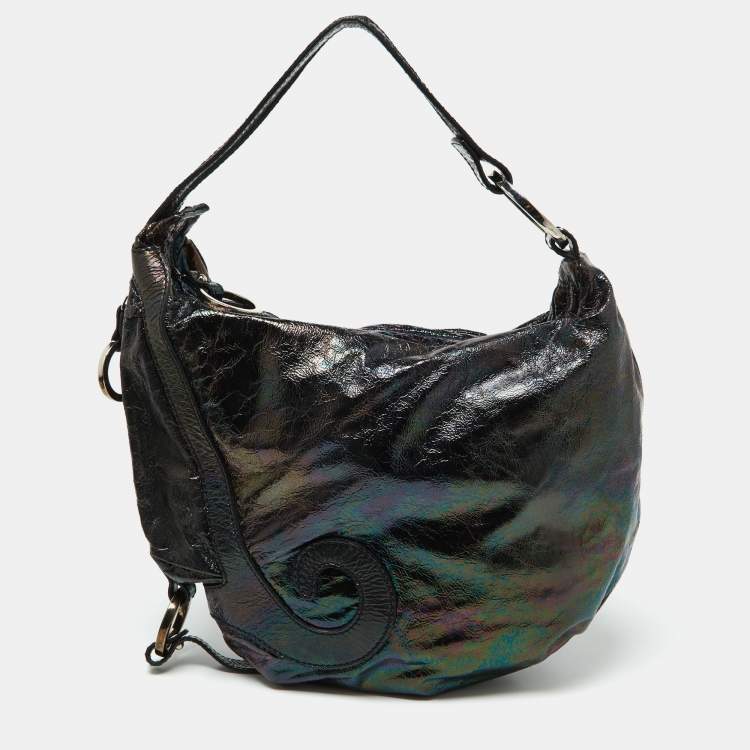 Pre Owned Fendi Multicolor Iridescent Leather Biga Hobo