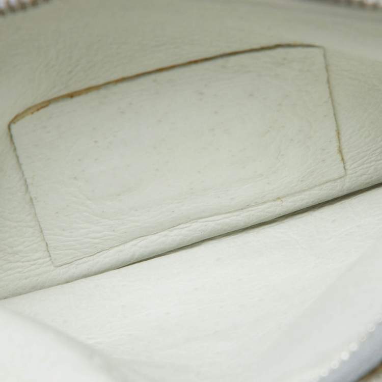 Pre Owned Fendi Silver Suede Rings Clutch
