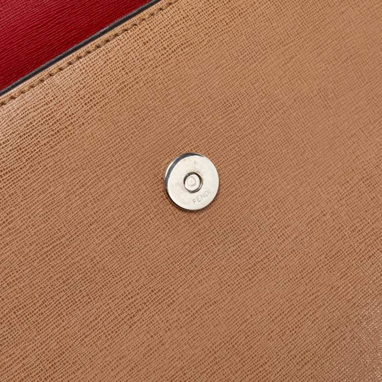 Pre Owned Fendi Tri Color Leather Small Demi Jour Top Handle Bag
