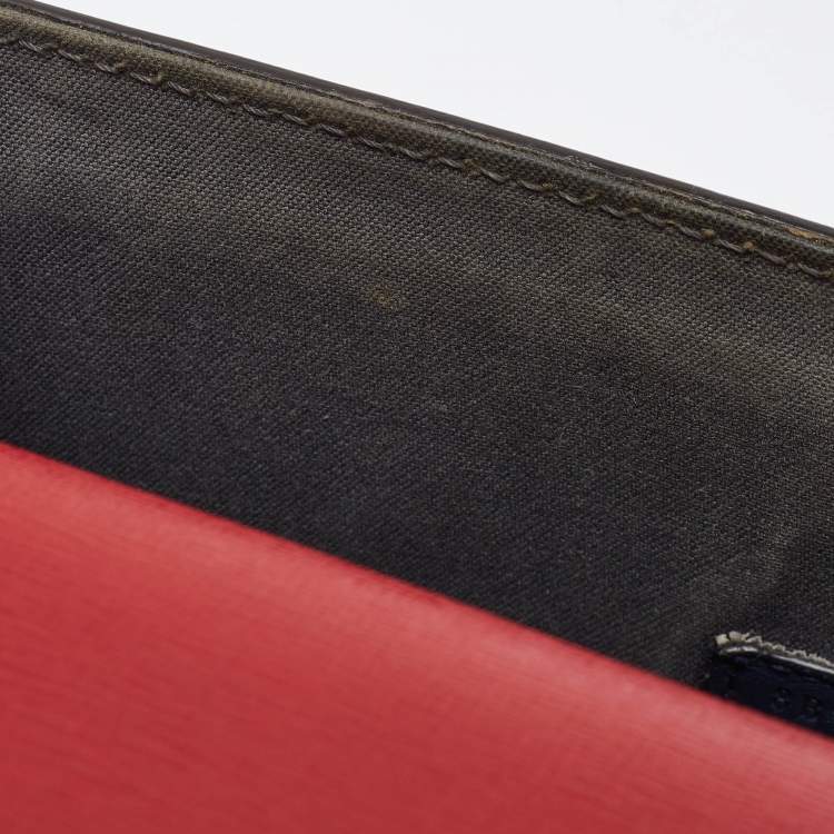 Pre Owned Fendi Tri Color Leather Small Demi Jour Top Handle Bag