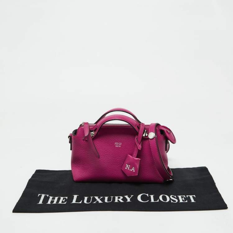 Pre Owned Fendi Pink Leather Mini By The Way Crossbody Bag