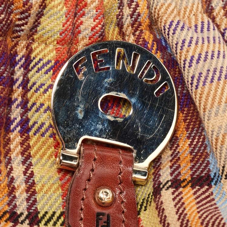 مملوكة مسبقًا Fendi Multicolor Wool Fabric and Leather Small Magic Top Handle Bag