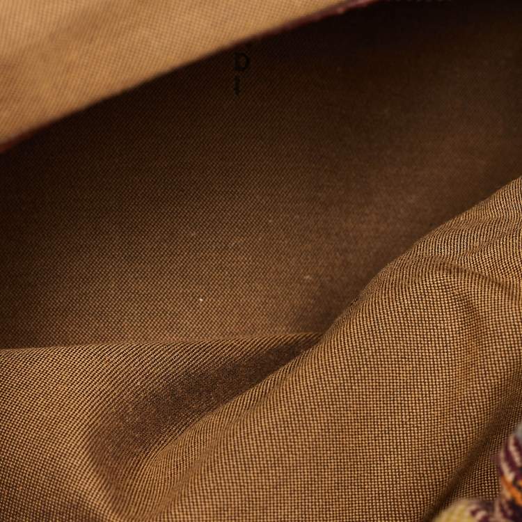 مملوكة مسبقًا Fendi Multicolor Wool Fabric and Leather Small Magic Top Handle Bag