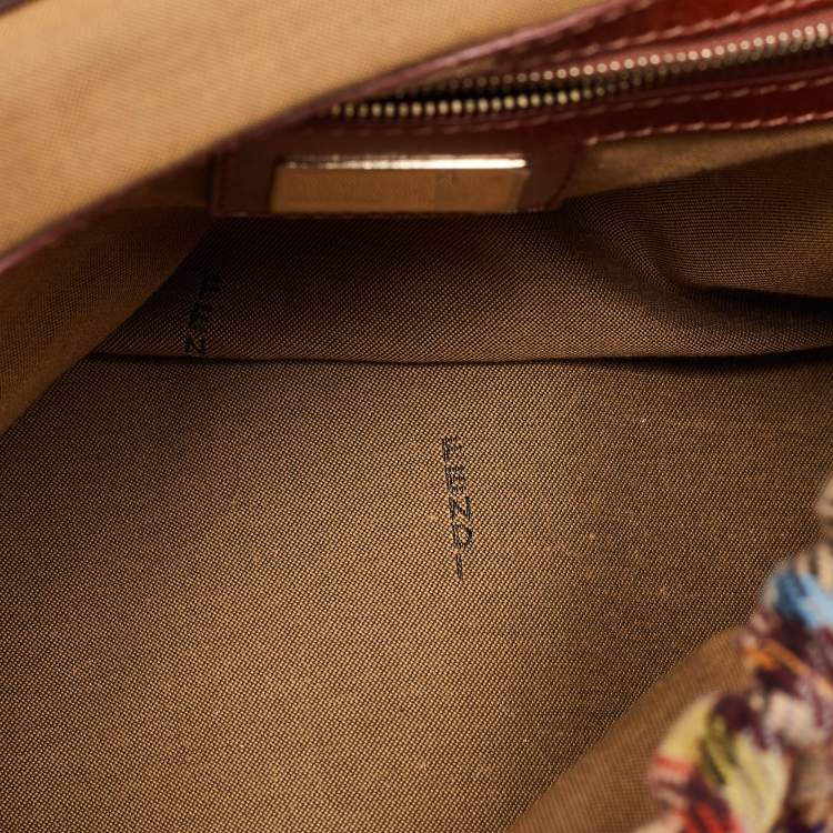 مملوكة مسبقًا Fendi Multicolor Wool Fabric and Leather Small Magic Top Handle Bag