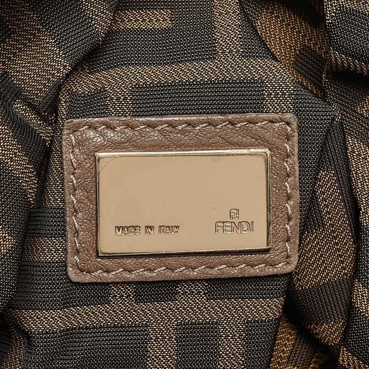 Pre Owned Fendi Grey Leather Spy Hobo