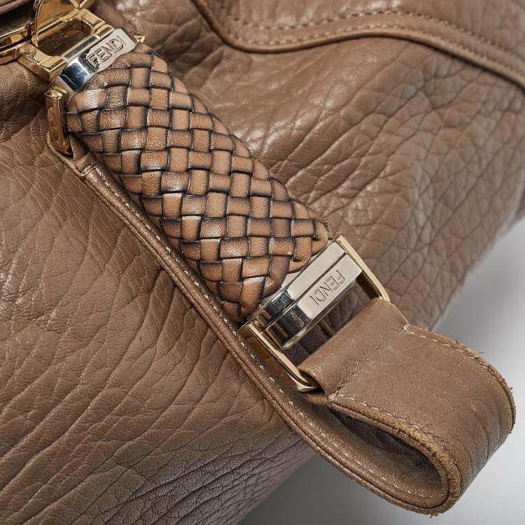 Pre Owned Fendi Grey Leather Spy Hobo