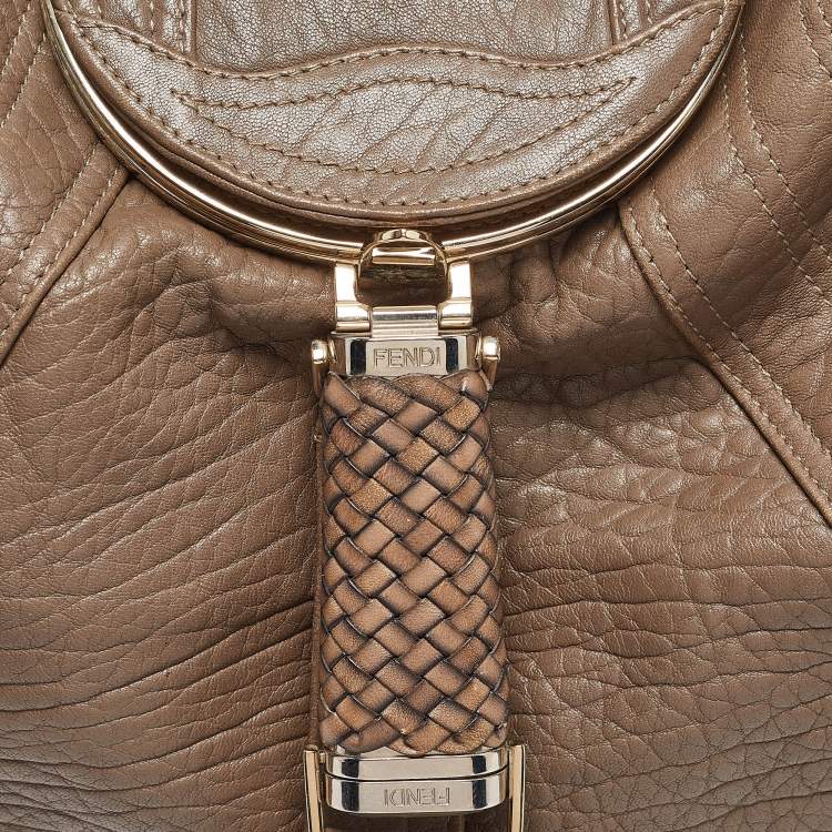 Pre Owned Fendi Grey Leather Spy Hobo