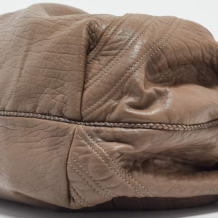 Pre Owned Fendi Grey Leather Spy Hobo