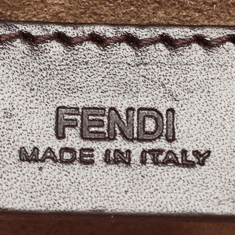 Pre Owned Fendi Peach Leather Mini Be Baguette Flap Shoulder Bag