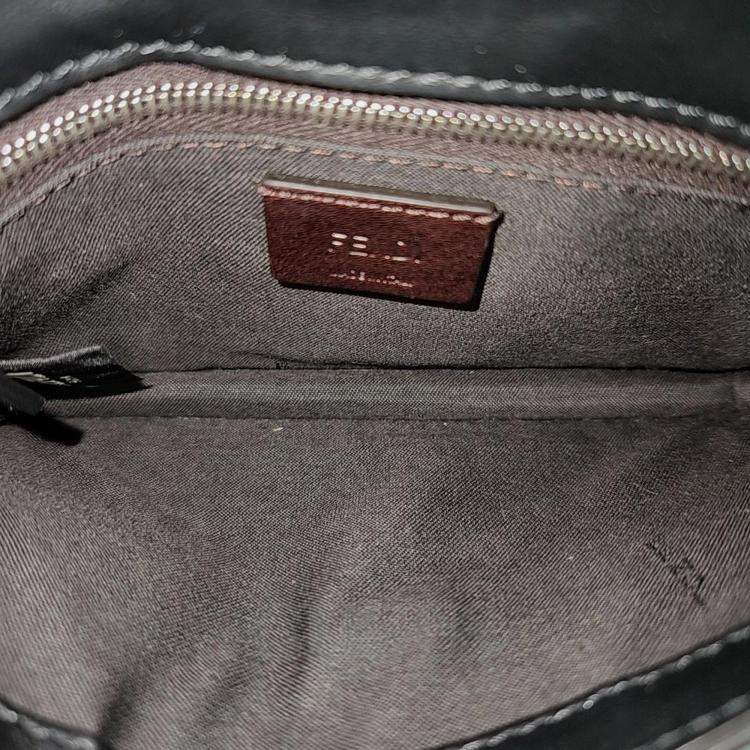 Pre Owned Fendi Brown Coated Canvas Baguette Handbag