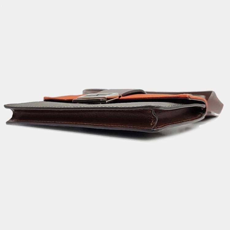 Pre Owned Fendi Brown Coated Canvas Baguette Handbag