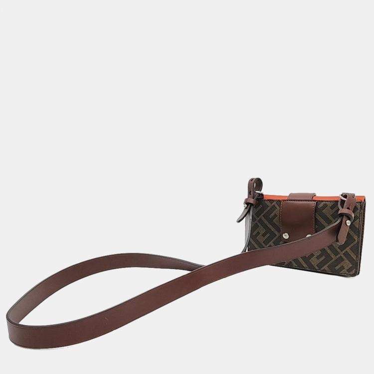 Pre Owned Fendi Brown Coated Canvas Baguette Handbag