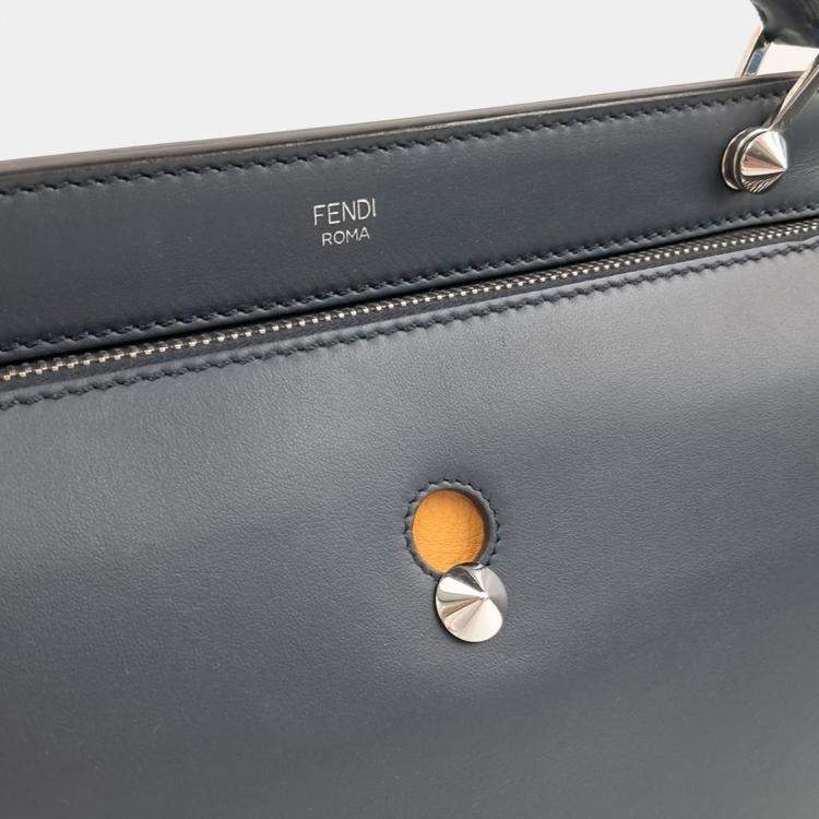 مملوكة مسبقًا Fendi Blue Leather Dotcom Top Handle Bag