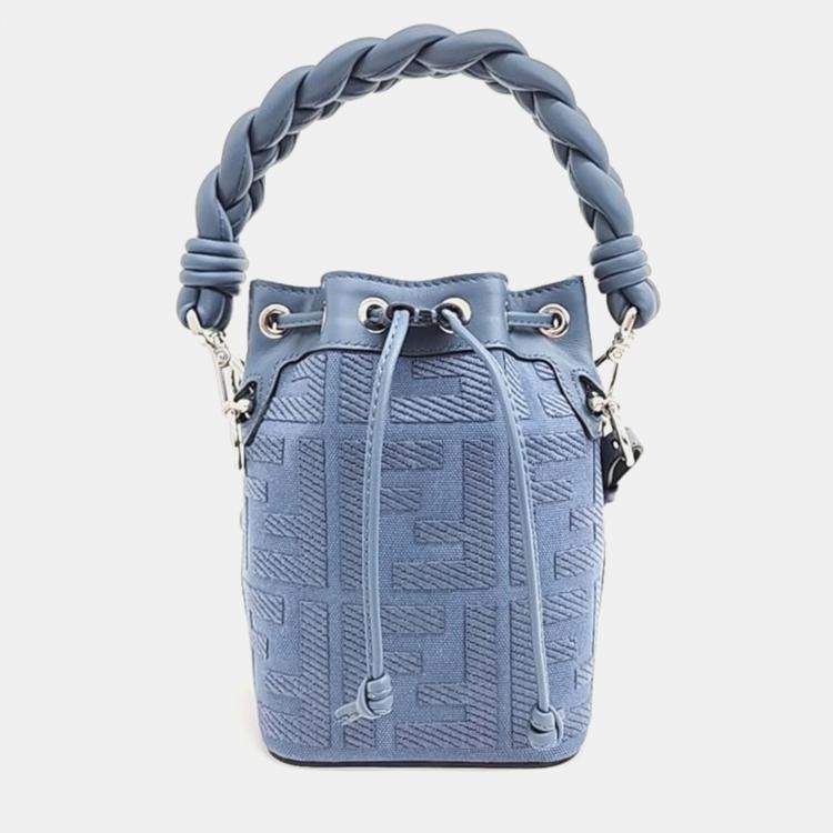 ハンドバッグ FENDI 'Mon Tresor' mini bucket bag Blue Fendi - Mon Tresor mini bucket bag Light Blue - The Corner