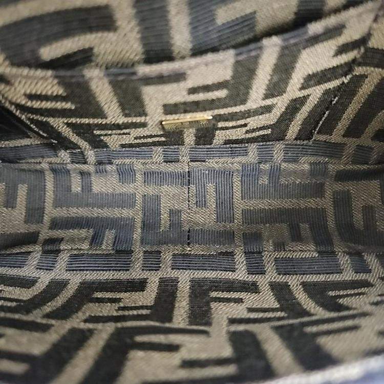 Pre Owned Fendi Brown Fabric Zucca Baguette Mini Top Handle Bag
