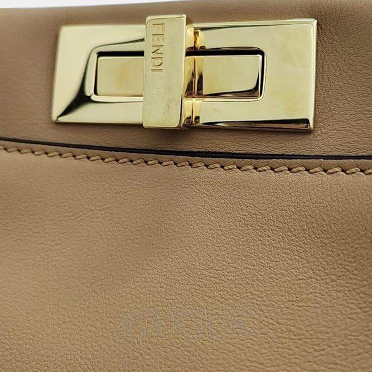 Pre Owned Fendi Brown Leather Peekaboo Medium Handbag