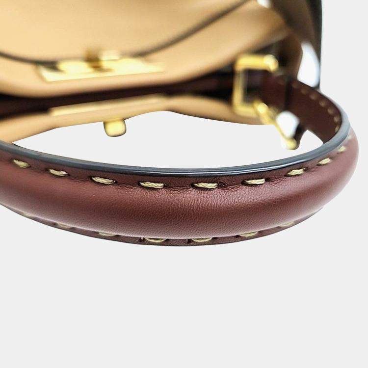 Pre Owned Fendi Brown Leather Peekaboo Medium Handbag