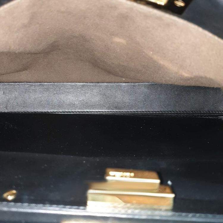 Pre Owned Fendi Brown Shearling Peekaboo Regular Handbag