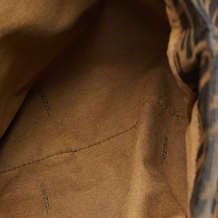 Pre Owned Fendi Tobacco Zucca Canvas and Leather Chef Tote