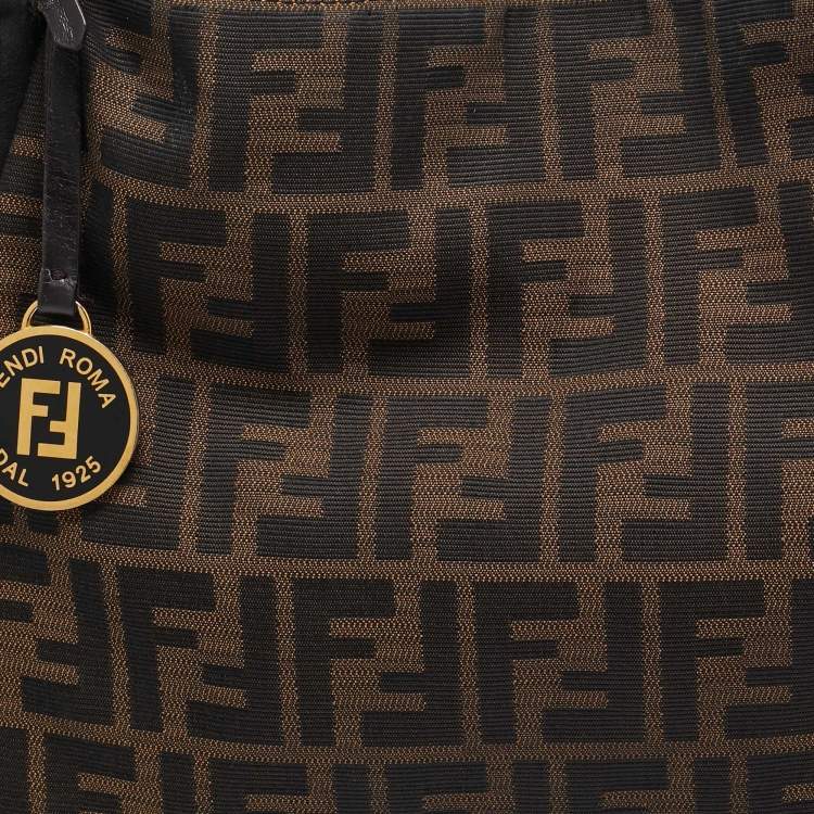 Pre Owned Fendi Tobacco Zucca Canvas and Leather Chef Tote