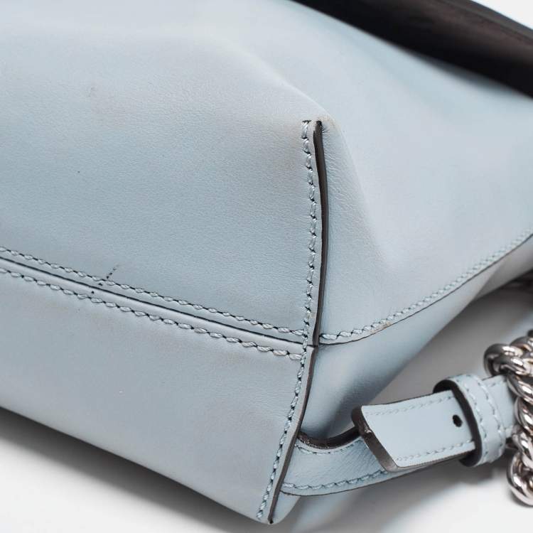 Pre Owned Fendi Blue Leather and Fur Mini Back To School Backpack