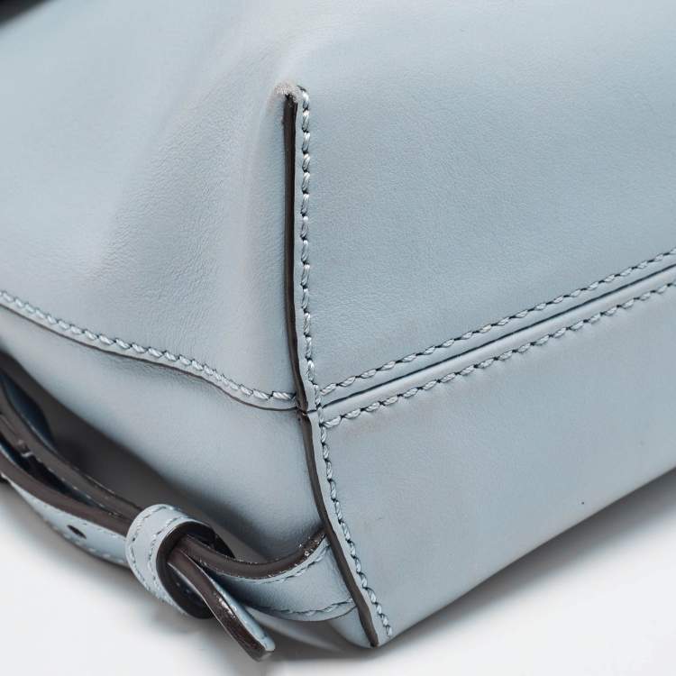 Pre Owned Fendi Blue Leather and Fur Mini Back To School Backpack