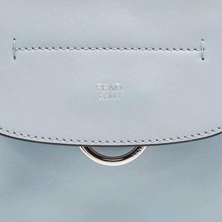 Pre Owned Fendi Blue Leather and Fur Mini Back To School Backpack