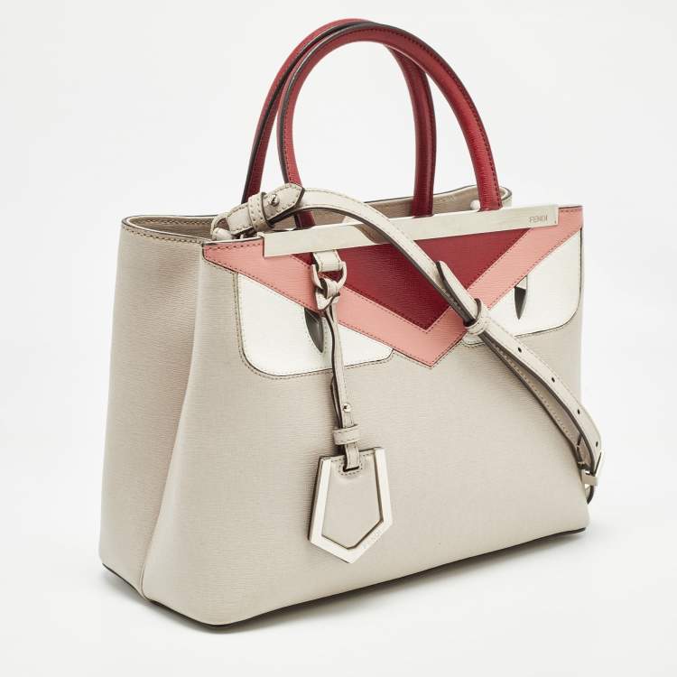 Pre Owned Fendi Tricolor Leather Mini Monster Eye 2Jours Tote
