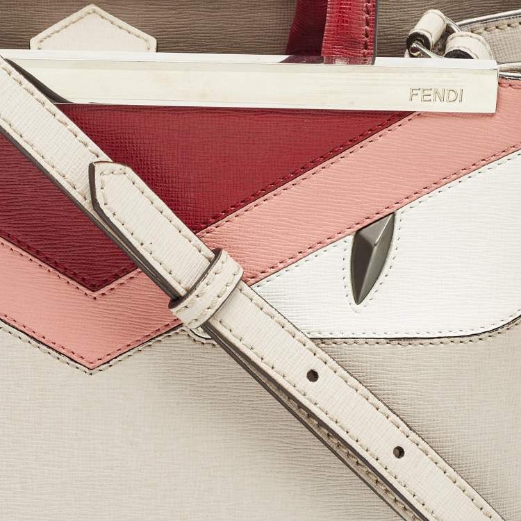 Pre Owned Fendi Tricolor Leather Mini Monster Eye 2Jours Tote