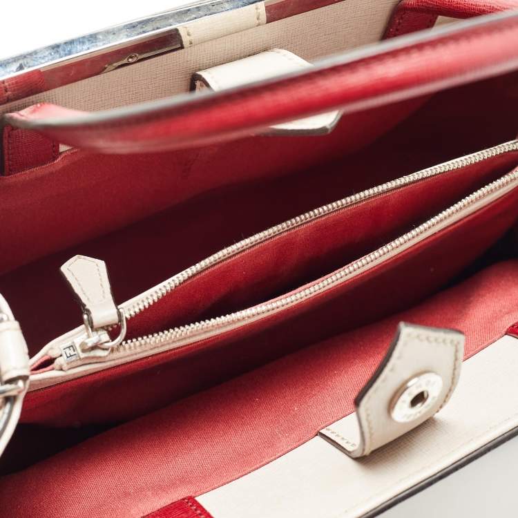 Pre Owned Fendi Tricolor Leather Mini Monster Eye 2Jours Tote