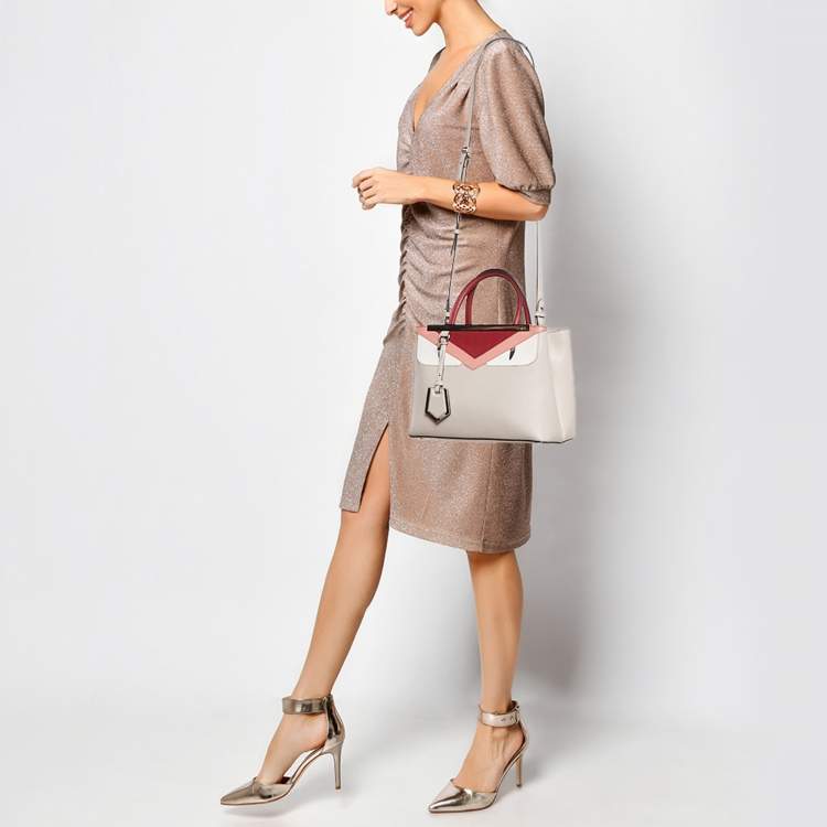 Pre Owned Fendi Tricolor Leather Mini Monster Eye 2Jours Tote