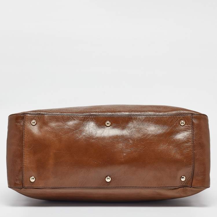 Pre Owned Fendi Brown Leather Twins Tote