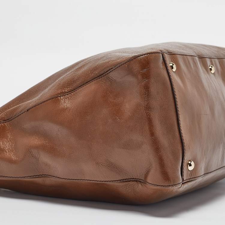 Pre Owned Fendi Brown Leather Twins Tote