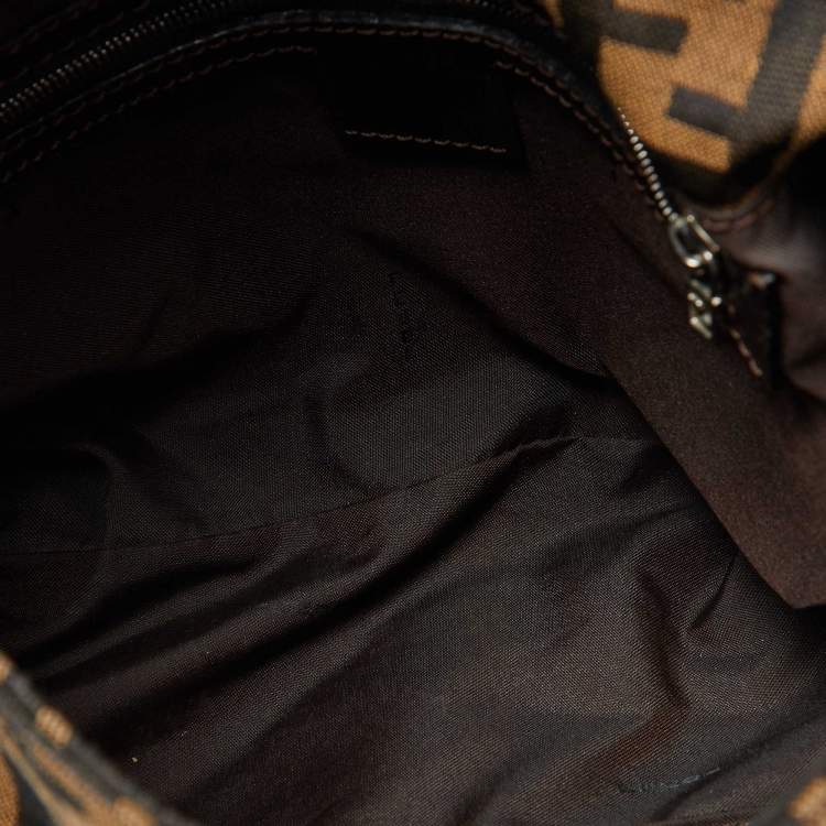 Pre Owned Fendi Tobacco Zucca Canvas and Leather Mama Baguette Bag