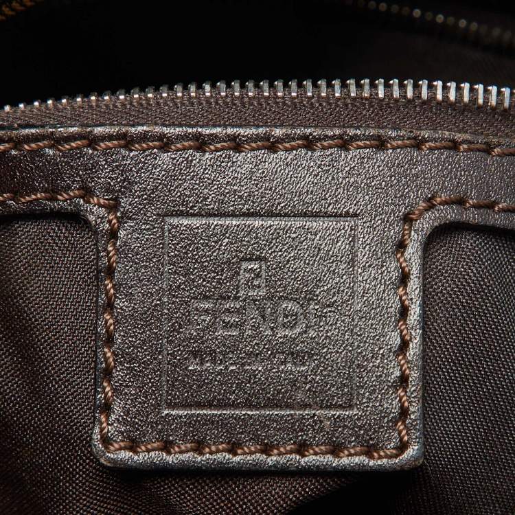 Pre Owned Fendi Tobacco Zucca Canvas and Leather Mama Baguette Bag