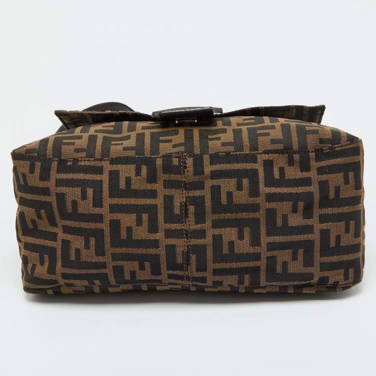 Pre Owned Fendi Tobacco Zucca Canvas and Leather Mama Baguette Bag