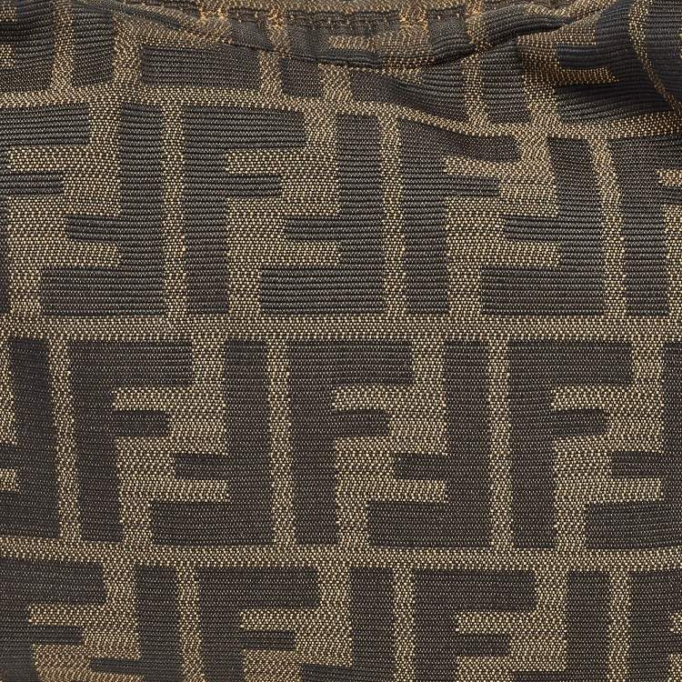 Pre Owned Fendi Tobacco Zucca Canvas and Leather Small Chef Chain Link Hobo